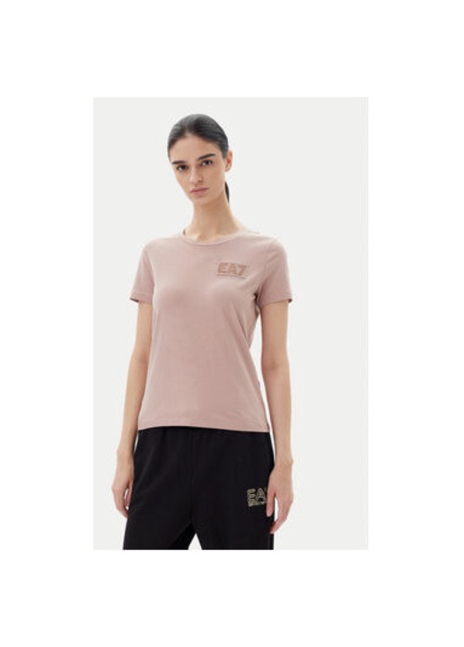 Női póló Ea7 Emporio Armani, 7W000492 AF10373, Pamut, Rózsaszín, Rózsaszín