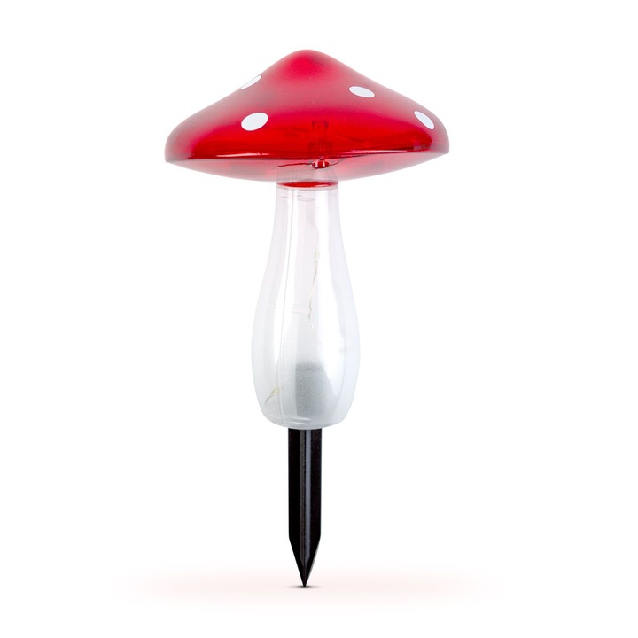 Napelemes gomba - 23,5 cm - 10 hideg fehér LED