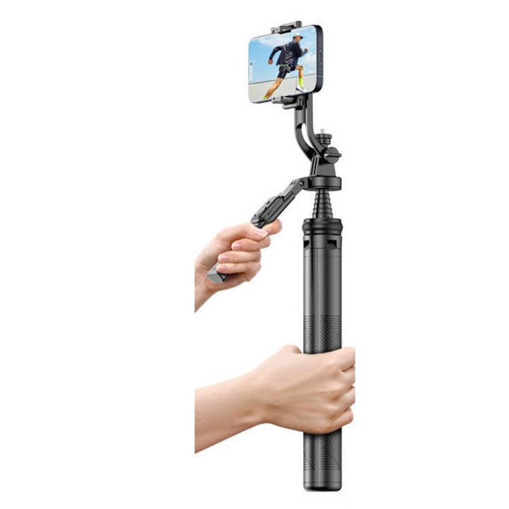 Kihúzható szelfibot 1,8 m, Asopal, levehető tartóval, 10 m-es Bluetooth távirányítóval, alumínium konstrukcióval, stabilizátorral