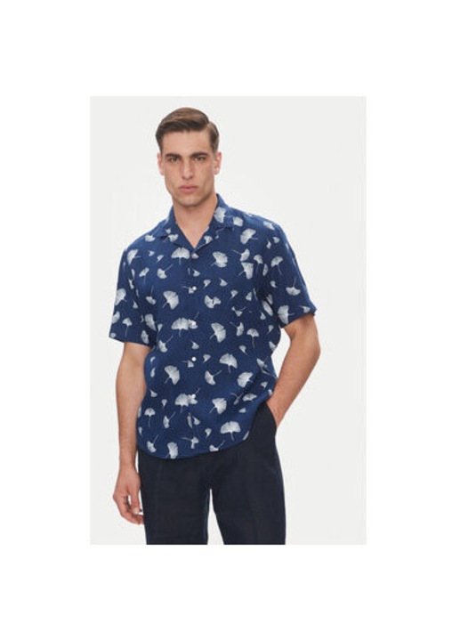 Pierre Cardin férfi ing, C6 45610.0486, lenvászon, sötétkék, Tengerészkék