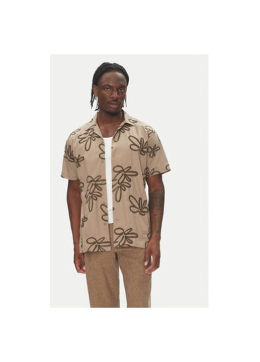 Lindbergh férfi ing, 30-203705, pamut, bézs, Bézs