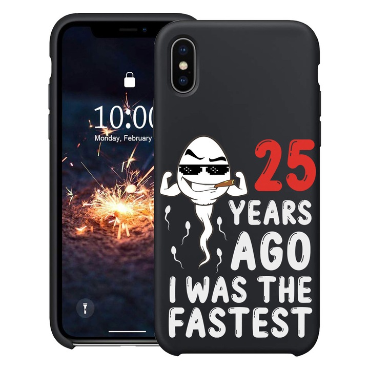 BestCase® Husa Slim Silicon pentru Apple iPhone 16e, 25 Years ago I Was the fastes, 1992024 B 1897