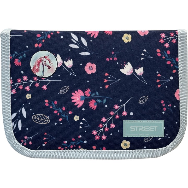 Street Blossom kozmetikai táska, 1 cipzáras, 1 rekeszes, üres, 20,5x14, 5x4cm