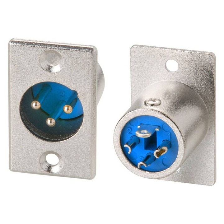 Panel jack, XLR mikrofonhoz, Fém, Egyenes, CANON(m)