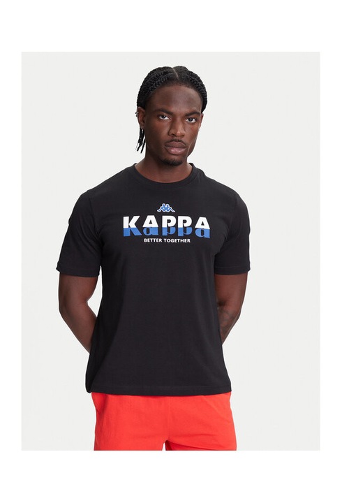 Kappa női póló, 351U8KW, pamut, fekete, Fekete