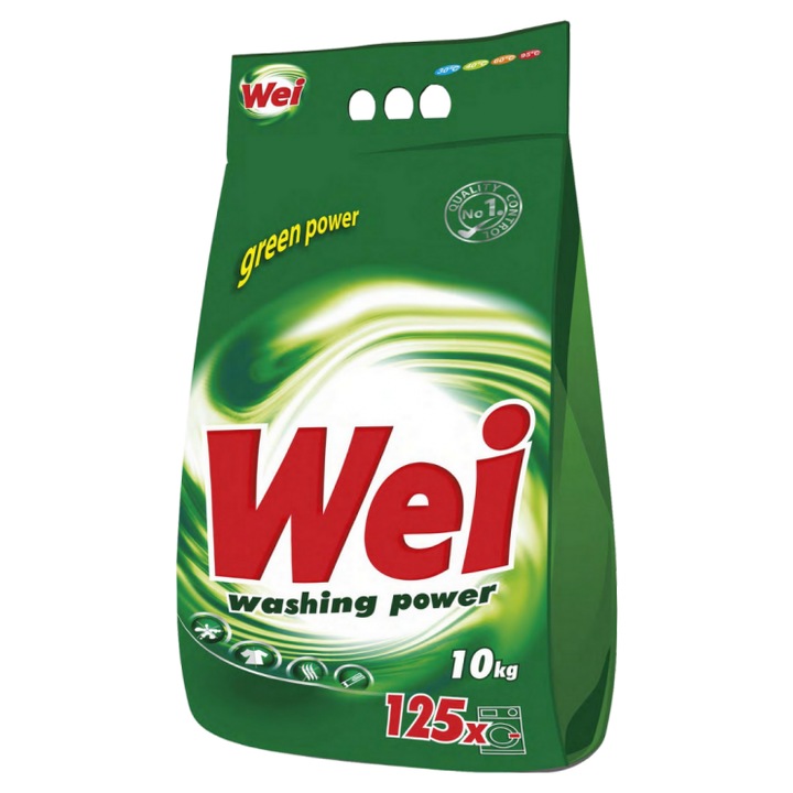 Wei Green Power univerzális mosópor, 10 kg, 125 mosásra