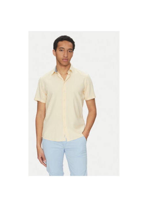 Ferfi kevert anyagu ing, 20717866, len/viszkoz, bezs, Bézs