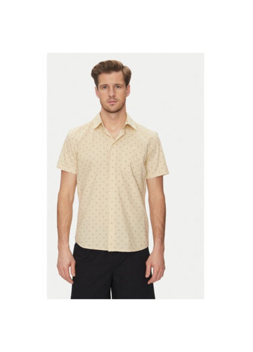 Ferfi kevert anyagu ing, 20718220, pamut, bezs, Bézs