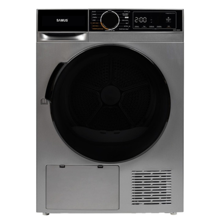 Samus SADP-836DS szárítógép, 8 kg, Elektronikus kijelző, Hőszivattyús szárítási technológia, 15 program, D energiaosztály, Gyűrődésgátló, Gyermekzár, Késleltetett indítás, Sötétszürke