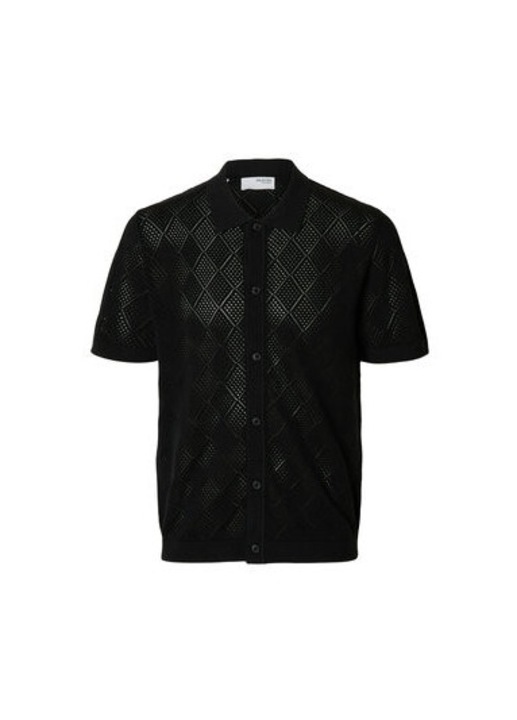 Camasa barbati Selected Homme, 16097564, Bumbac organic, Negru, Negru