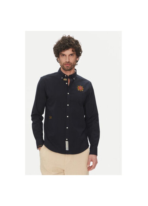 La Martina ferfi ing, OX092, pamut, sotetkek, Tengerészkék