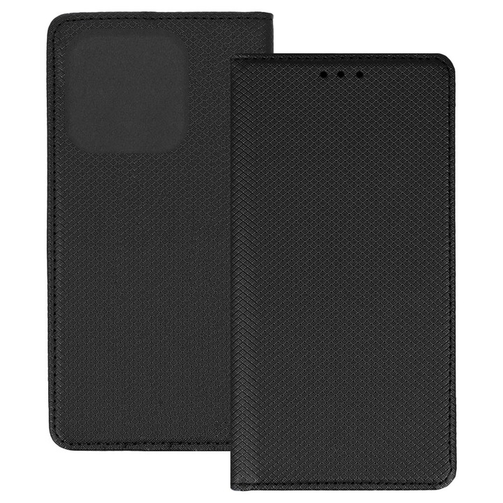 Husa pentru Oppo Reno 14F 5G / Reno14 FS, PU Casual Book, Buzunar card, Inchidere magnetica, Functie stand / suport, Decupaj difuzor apeluri, Acoperire completa 360 de grade, Protectie fata-spate, Tip carte, Negru