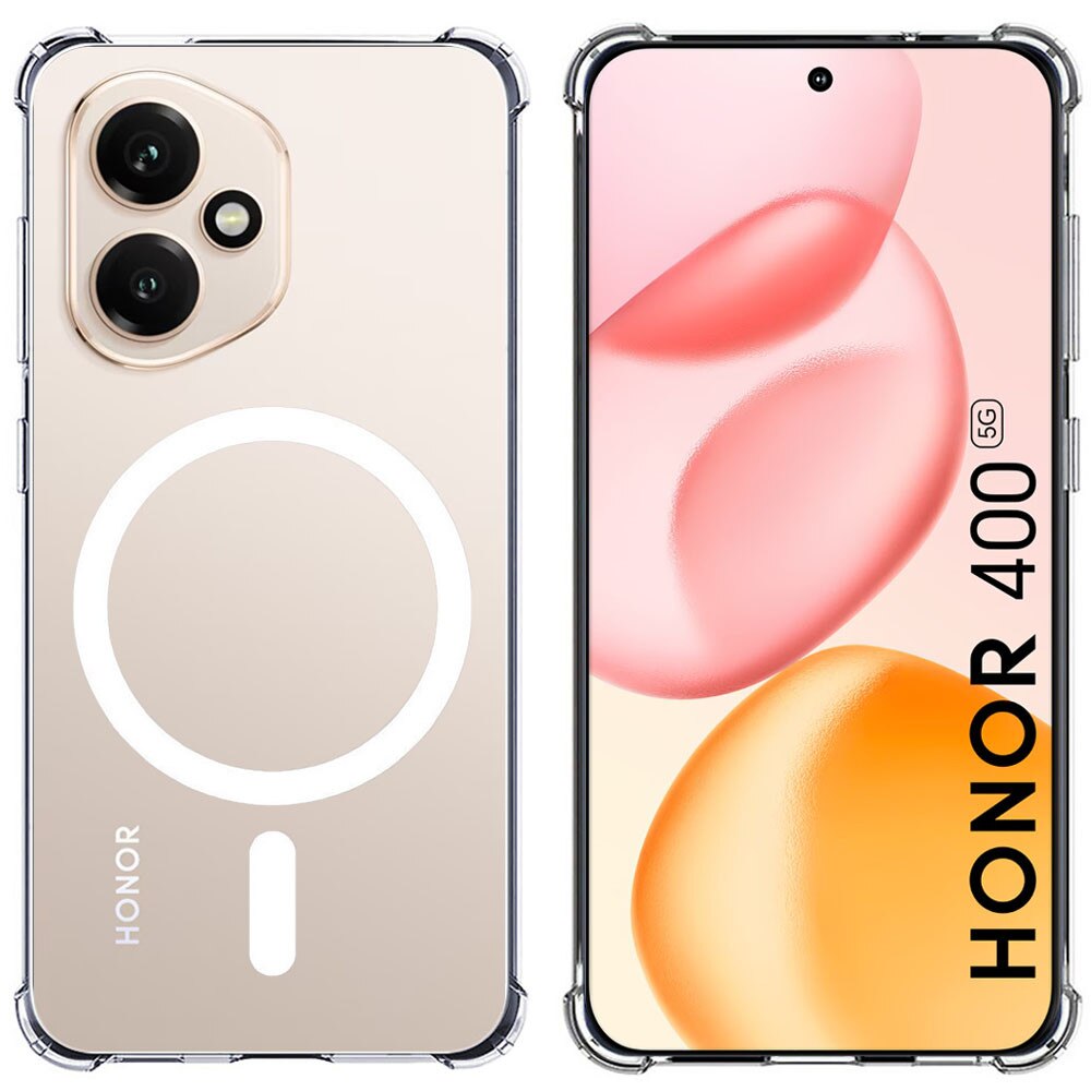 Husa pentru Honor 400, Spate din policarbonat, Clear Magnet Pro, Wireless charging, Colturi aerate cu protectie antisoc, Margine de silicon, Magnetica, Perfect Fit, Transparenta