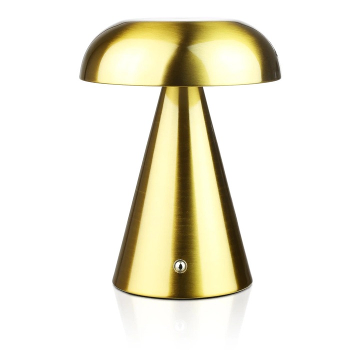 Lampa de masa, HJA24-AUR, cu baterie incorporata, multifunctionala, lampa de noapte cu trei culori de lumina, lampa de atmosfera pentru hotel sau restaurant, Auriu, Setul include: 1 bucata, Material: plastic, Caracteristici: economie de energie, usor de u