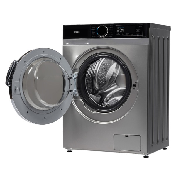 Masina de spalat rufe Samus WSADI-10145DS, 10 kg, Motor inverter, 1400 rotatii, 15 programe, Clasa energetica A, Afisaj electronic, gri inchis