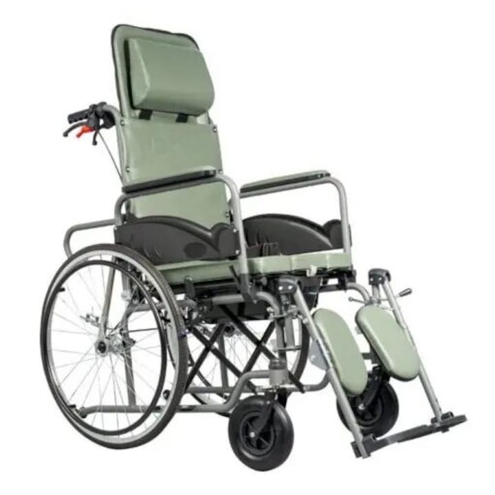 Scaun cu rotile, pliabil, sezut 46cm, vas de toaleta si pedalier rabatabil, max 120kg Proteus 811981