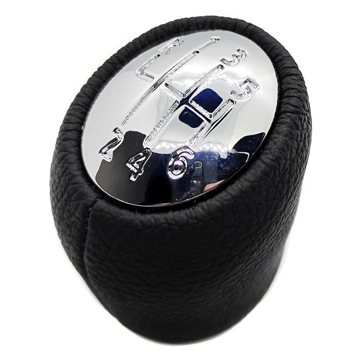 Nuca schimbator de viteze ST PARTS pentru Renault Trafic 2 si 3, 6 viteze, piele ecologica, crom, montaj 14mm