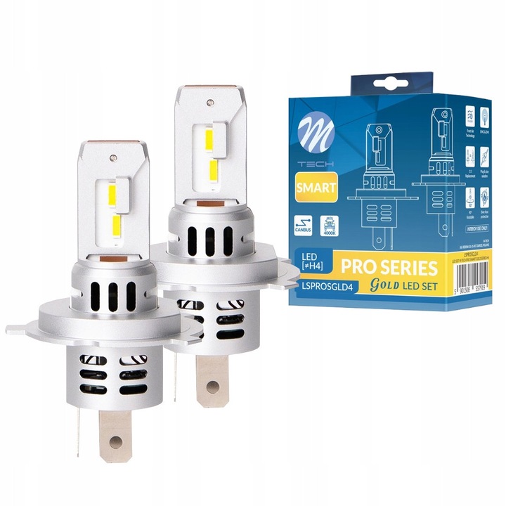 Becuri auto M-Tech, ZAROWKI H4 LED CANBUS 1:1, 4000K, lumina calda