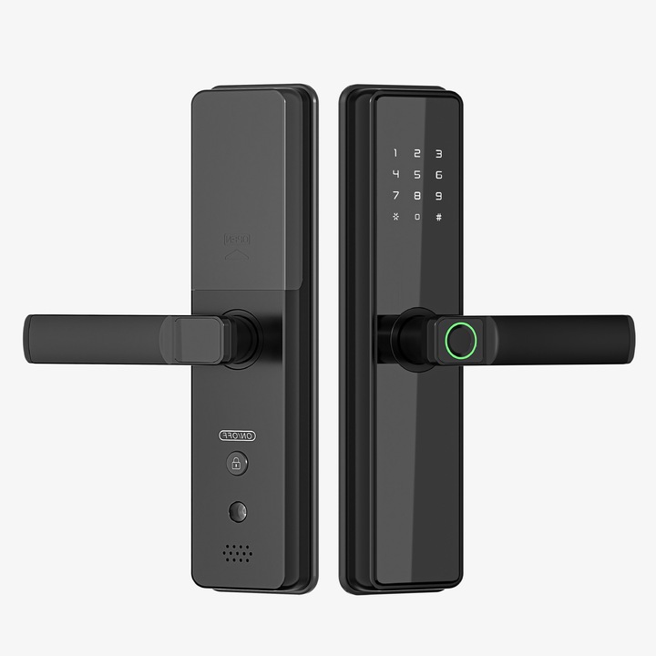 Yala inteligenta – Smart lock cu amprenta digitala, Wi-Fi, aplicatie Tuya Smart, card RFID, parola si cheie mecanica – Yala digitala pentru acces securizat la casa, birou si usi inteligente