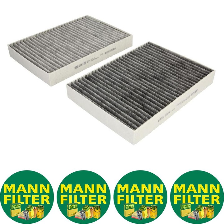 Filtru habitaclu cu carbon activat Auto Mann Filter CUK 23 014-2 pentru BMW 5 (G30, F90), 5 (G31), 6 GRAN TURISMO (G32), 7 (G11, G12), 8 (G14, F91), 8 (G15, F92), 8 GRAN COUPE (G16, F93), X5 (G05) 1.6-6.75 01.03, 4 stickere Mann Filru