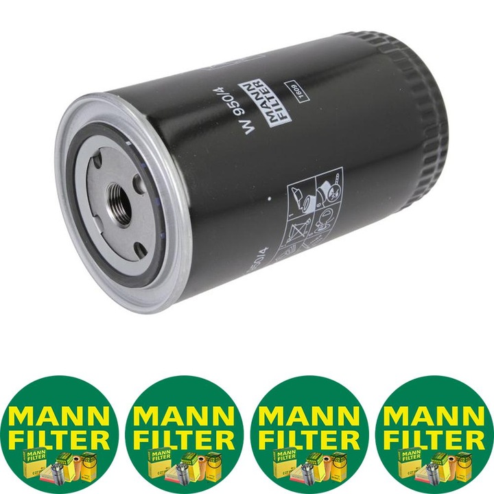 Filtru ulei Auto Mann Filter W 950/4 pentru VOLVO 740, 760, 780, 940, 940 II, 960, VW CALIFORNIA T4 CAMPER, LT 28-35 I, LT 40-55 I, TRANSPORTER T4 2.4D/2.5/2.5D 12.78-06.03, 4 stickere Mann Filru
