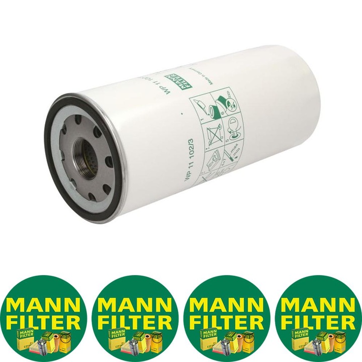 Filtru ulei (screwed)Auto Mann Filter WP 11 102/3 pentru RVI C, D, K, KERAX, MAGNUM, PREMIUM, PREMIUM 2, T, VOLVO 7300, 7500, 7700, 7900, 8300, 8500, 8700, 8900, 9300, 9400, 9500, 9700, 9900, A, B10 D10A310-THD103KF 01.78, 4 stickere Mann Filru