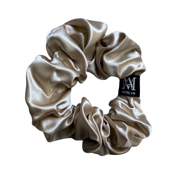Elastic de Par din Matase Naturala 22 momme, Rose Gold, L, Calitate Premium - Matasia®