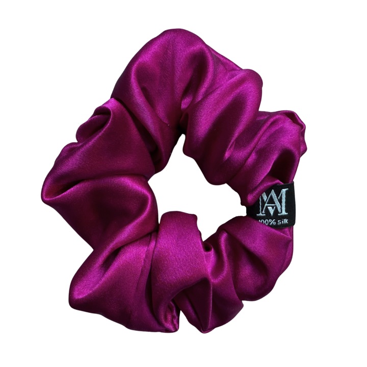 Elastic de Par din Matase Naturala 22 momme, Violet, L, Calitate Premium - Matasia®