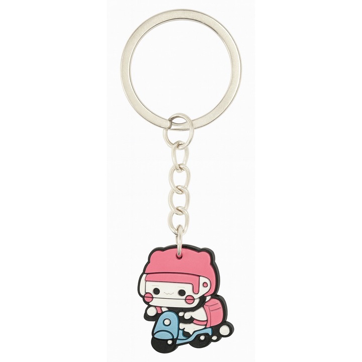 Breloc pentru cuplu Bubu si Dudu, 8.6 cm, Multicolor