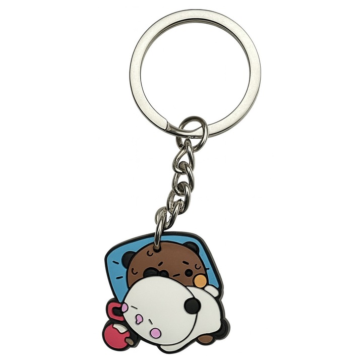 Breloc pentru cuplu Bubu si Dudu, 8 cm, Multicolor
