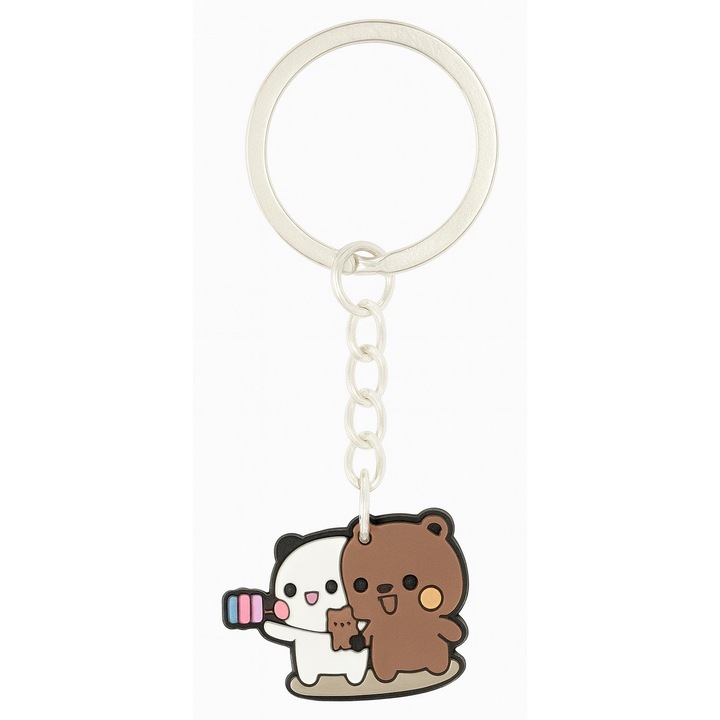 Breloc pentru cuplu Bubu si Dudu, 7.5 cm, Multicolor