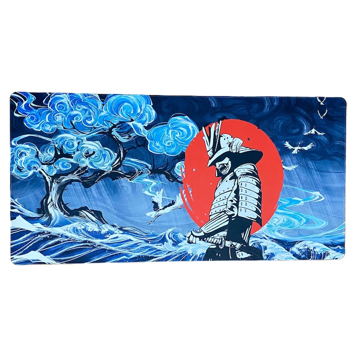 Mousepad format Deskmat pentru gaming, Samurai in the Storm, 1000 x 500 x 3mm