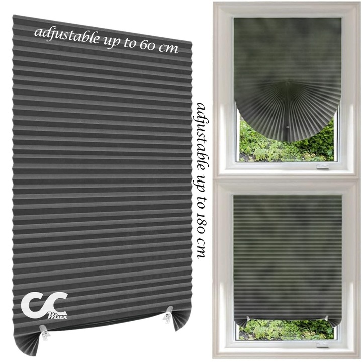 Щора за вентилатор CCmax, тъмносив PVC текстил, включена самозалепваща се монтажна система, лесна за монтаж, 60 x 180 см