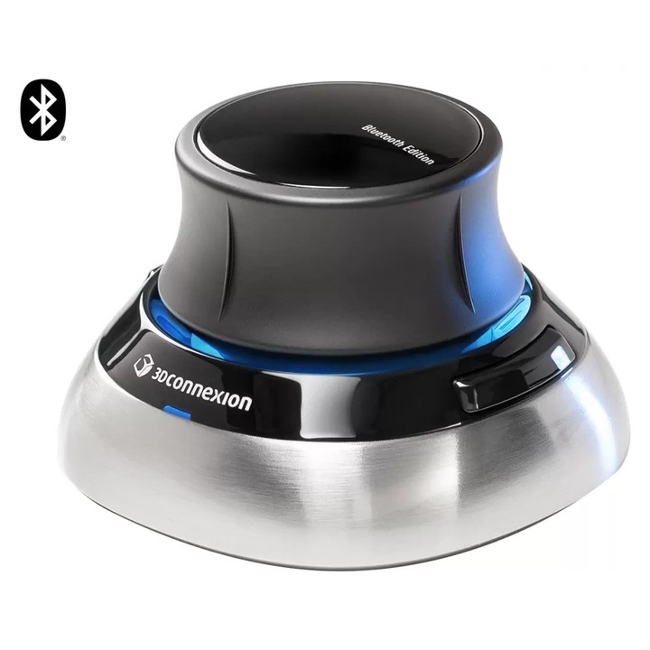 Space Mouse 3DCONNEXION, Wireless, Bluetooth, pentru Profesionisti, Negru/Argintiu