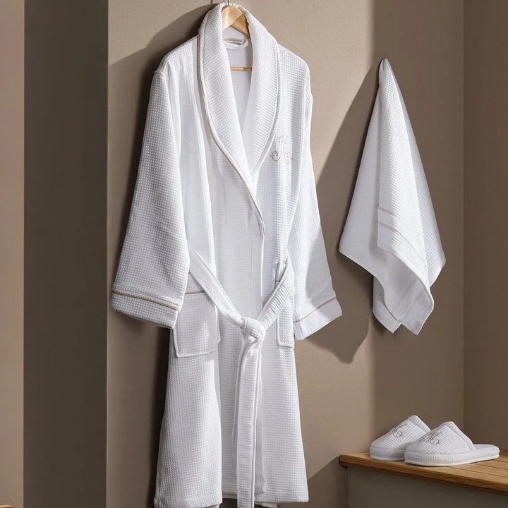 Női fürdőköntös, Madame Coco, szett, fehér, M