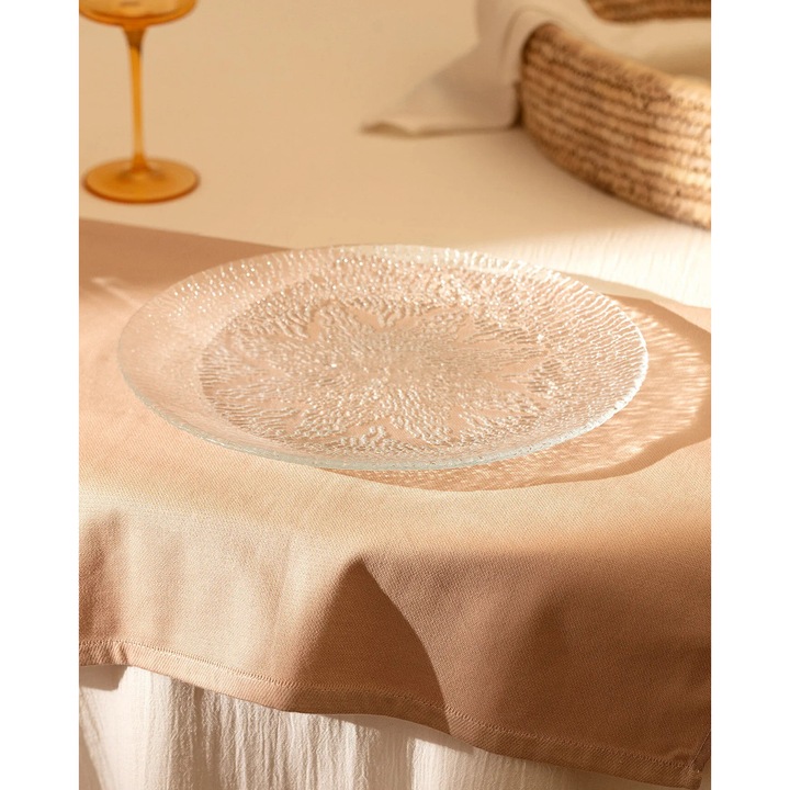 Farfurie de servire Granville, Madame Coco, 28 cm, sticla, design modern