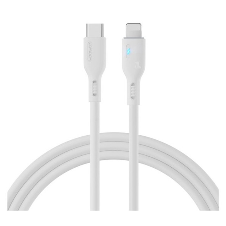 Joyroom adatkábel, type-c - lightning, 20w, gyorstöltő, 200cm, led jelzés, fehér