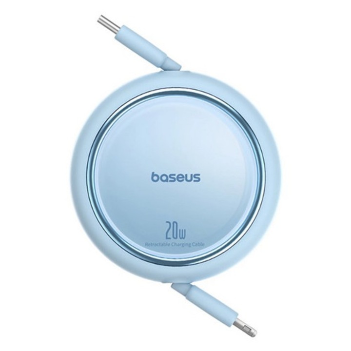 Baseus free2pull adatkábel, type-c - lightning, 20w, pd gyorstöltő, 100cm, csévélhető, világoskék