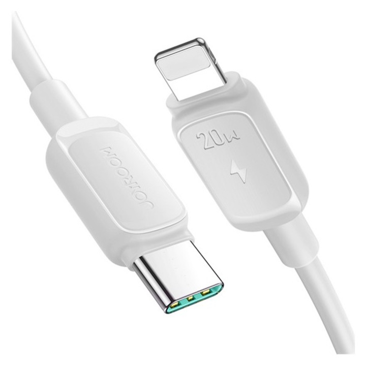 Joyroom adatkábel, type-c - lightning, 20w, gyorstöltő, 120cm, törésgátló, fehér
