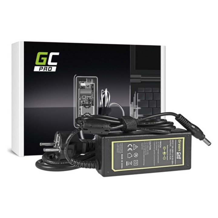 Green cell pro töltő és ac adapter, 19v/3.42a, 65w, asus r510c r510l r556l x550c x550l kompatibilis, fekete