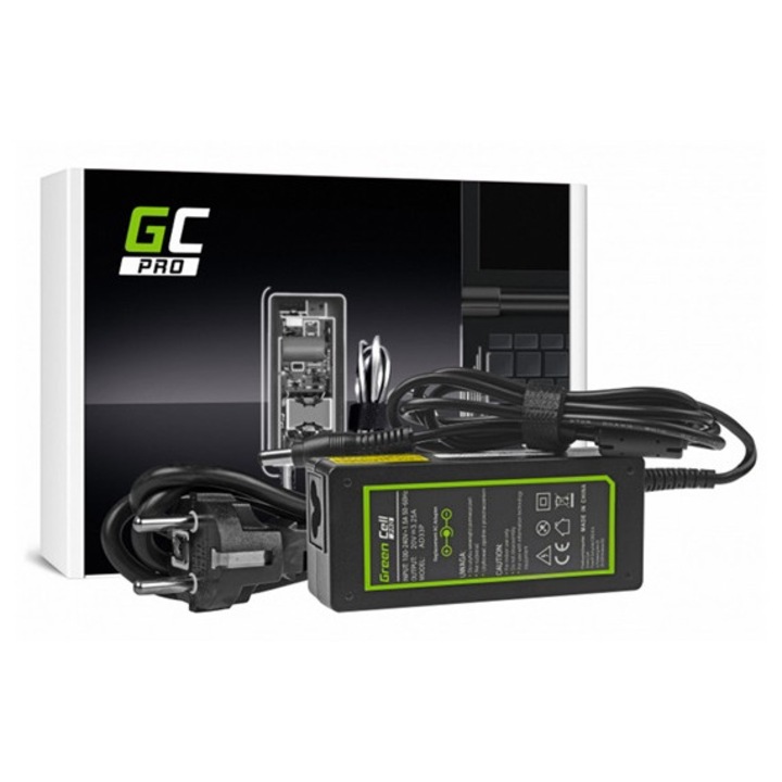 Green cell pro töltő és ac adapter, 20v/3.25a, 65w, kerek, 5.5-2.5mm, lenovo b560 b570 g530 g550 g560 g575 g5, fekete