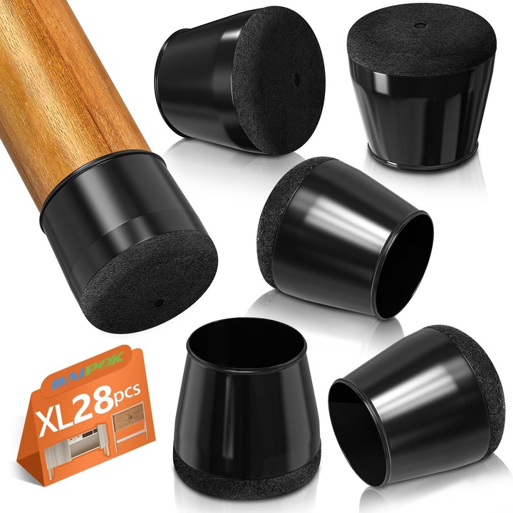 Protectii rotunde pentru picioare scaune, mobila 34-48mm set 28 bucati