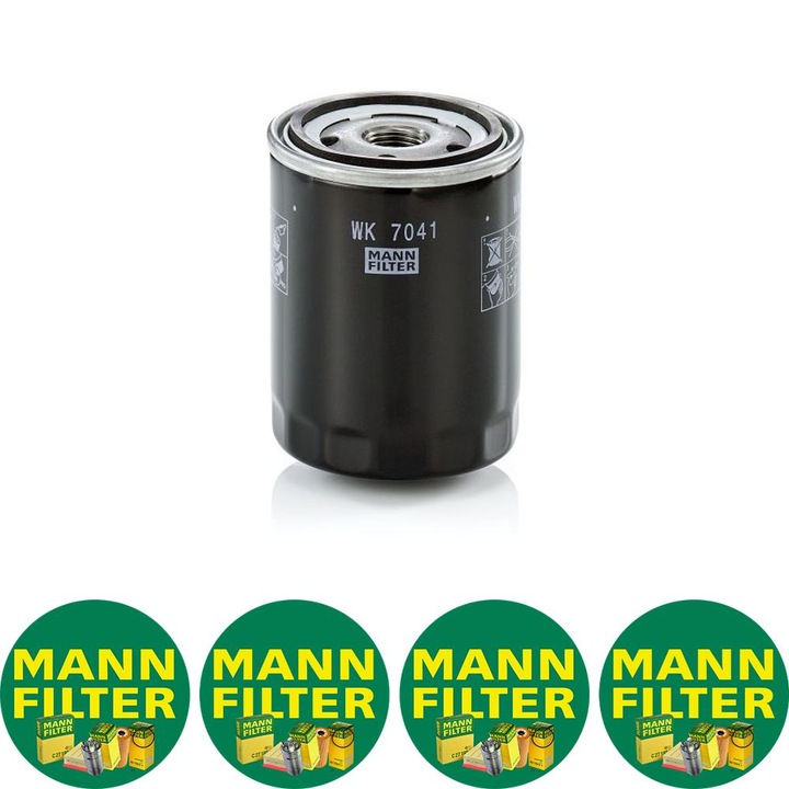 Filtru combustibil Mann Filter WK 7041 pentru TOYOTA DYNA 200, AEBI TERRATRAC, BOBCAT A, S, T, JCB JS, KOMATSU FD, KUBOTA BK, CK, KX, M, MASSEY FERGUSON 30, 3000, 400, 4000, 5000, 7000 1006-6T-V3800-DI-T, 4 stickere Mann Filru