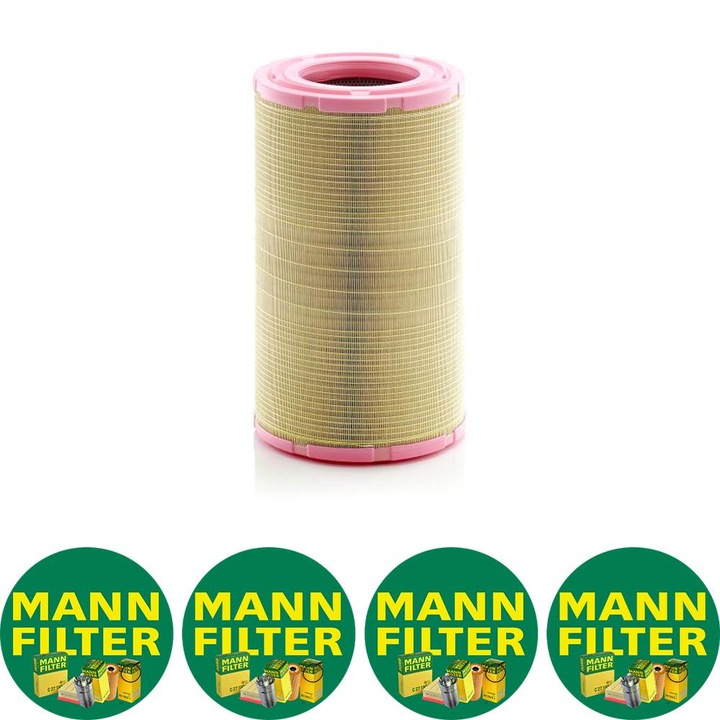 Filtru aer Mann Filter C 32 1700/2 pentru SCANIA 4, G I, P I, P, G, R, T, R I, VOLVO A, EC, KAMAZ 5460, 5490, 6460, 6520, 65201, 65224, 6580, 65801, 65802, 65806 3126-SDA6D140E-3H-9, 4 stickere Mann Filru