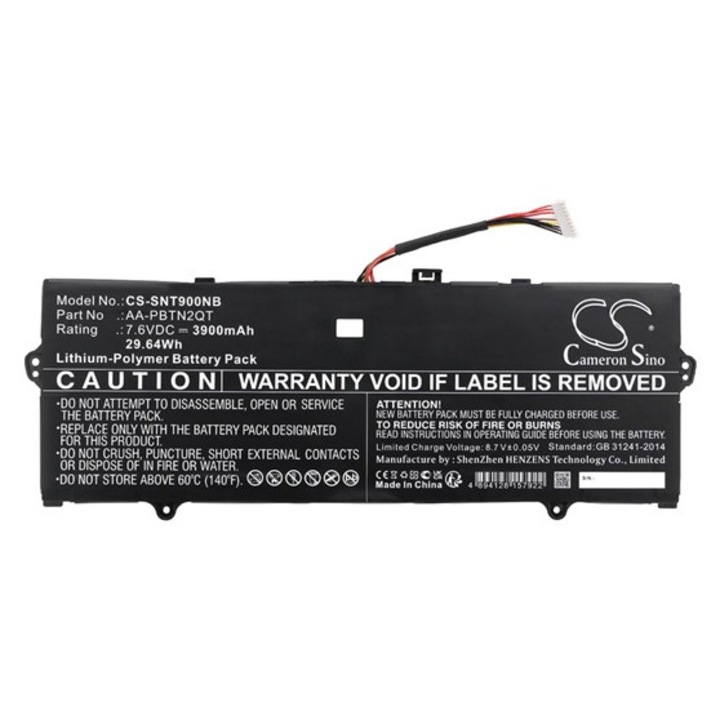 Cameron sino li-ion akkumulátor, 7.6v/3900mAh, samsung aa-pbtn2qt kompatibilis, gyártói csomagolás