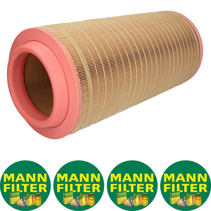 Filtru aer Mann Filter C 25 710/3 pentru CATERPILLAR 100, 200, 300, 500, 600, 800, 900, D, IT, K, M, DEUTZ FAHR AGROTRON L, DYNAPAC CA, SD, GROVE RT, HITACHI ZW, HYUNDAI HL 3306-TCD2013L62V, 4 stickere Mann Filru