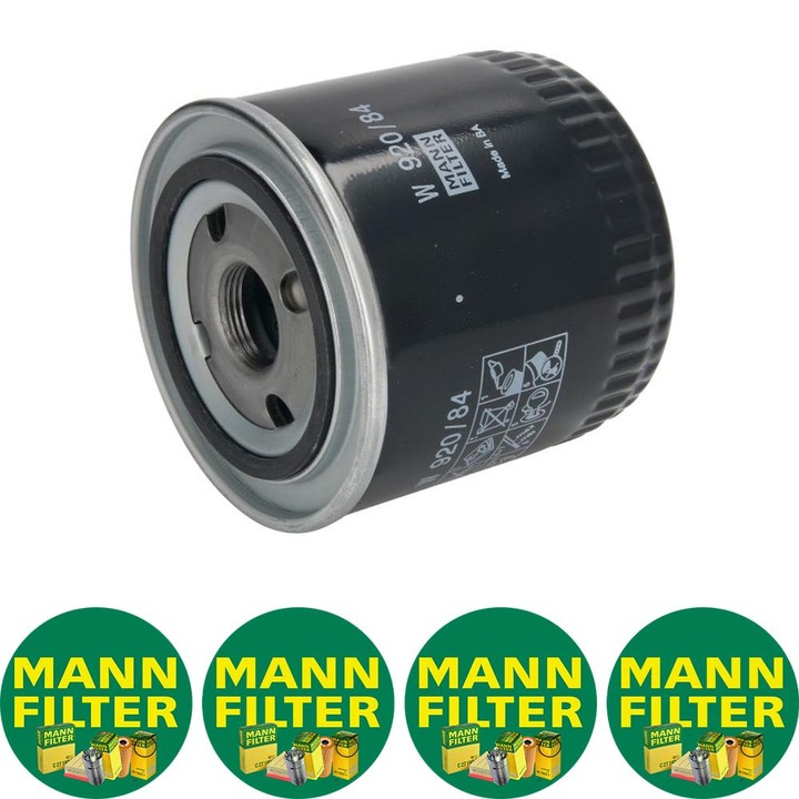 Filtru hidraulic Mann Filter W 920/84 pentru URSUS 10000, 8000, 9000, HATTAT TRAKTOR A, MASSEY FERGUSON 4000, VALTRA A 1104D-44-44DTA, 4 stickere Mann Filru