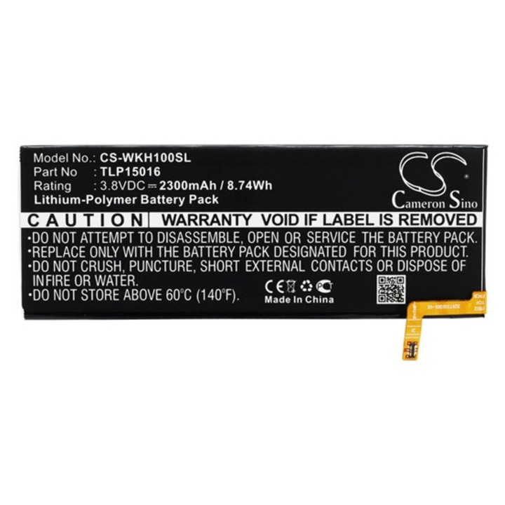 Cameron sino li-polymer akkumulátor, 3.8v/2300mAh, wiko s104-q06000-000 kompatibilis fekete, gyártói csomagolás