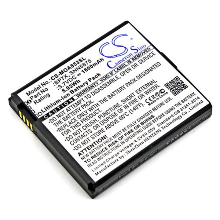 Cameron sino li-ion akkumulátor, 3.7v/1600mAh, motorola bp7x kompatibilis fekete, gyártói csomagolás