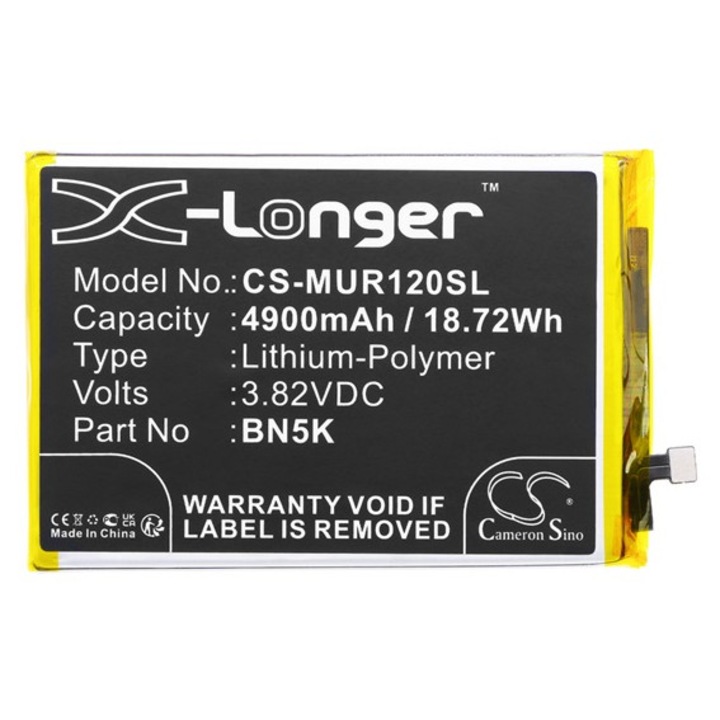 Cameron sino li-polymer akkumulátor, 3, 82v / 4900mAh, poco bn5k kompatibilis fekete, gyártói csomagolás